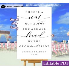 Modern Calligraphy Choose a Seat not a Side sign template (47)